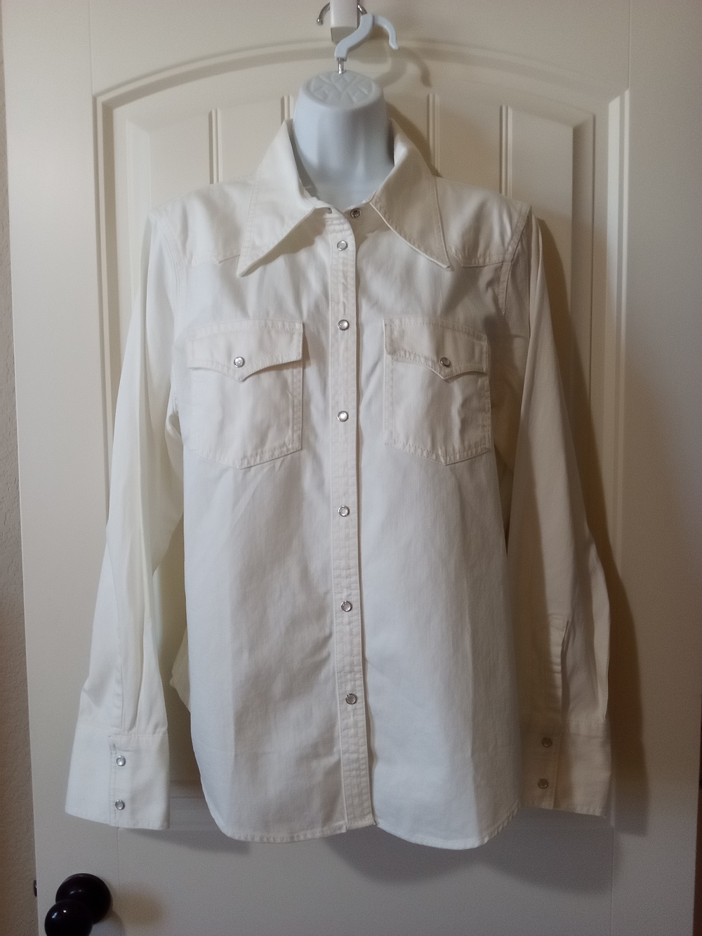 Banana Republic Denim White Button-Front Western Shirt NWT Sz XL